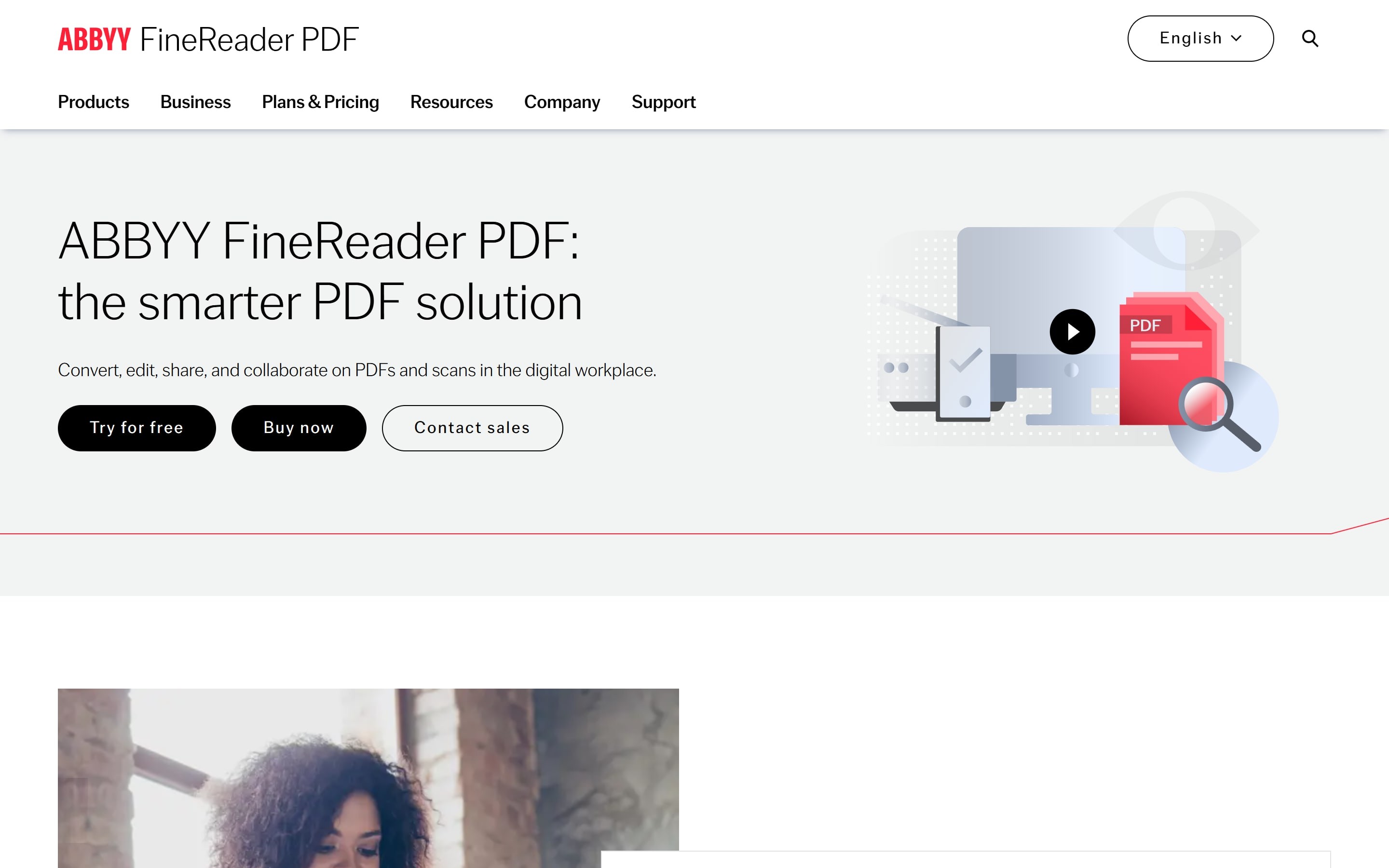 ABBYY FineReader PDF web page