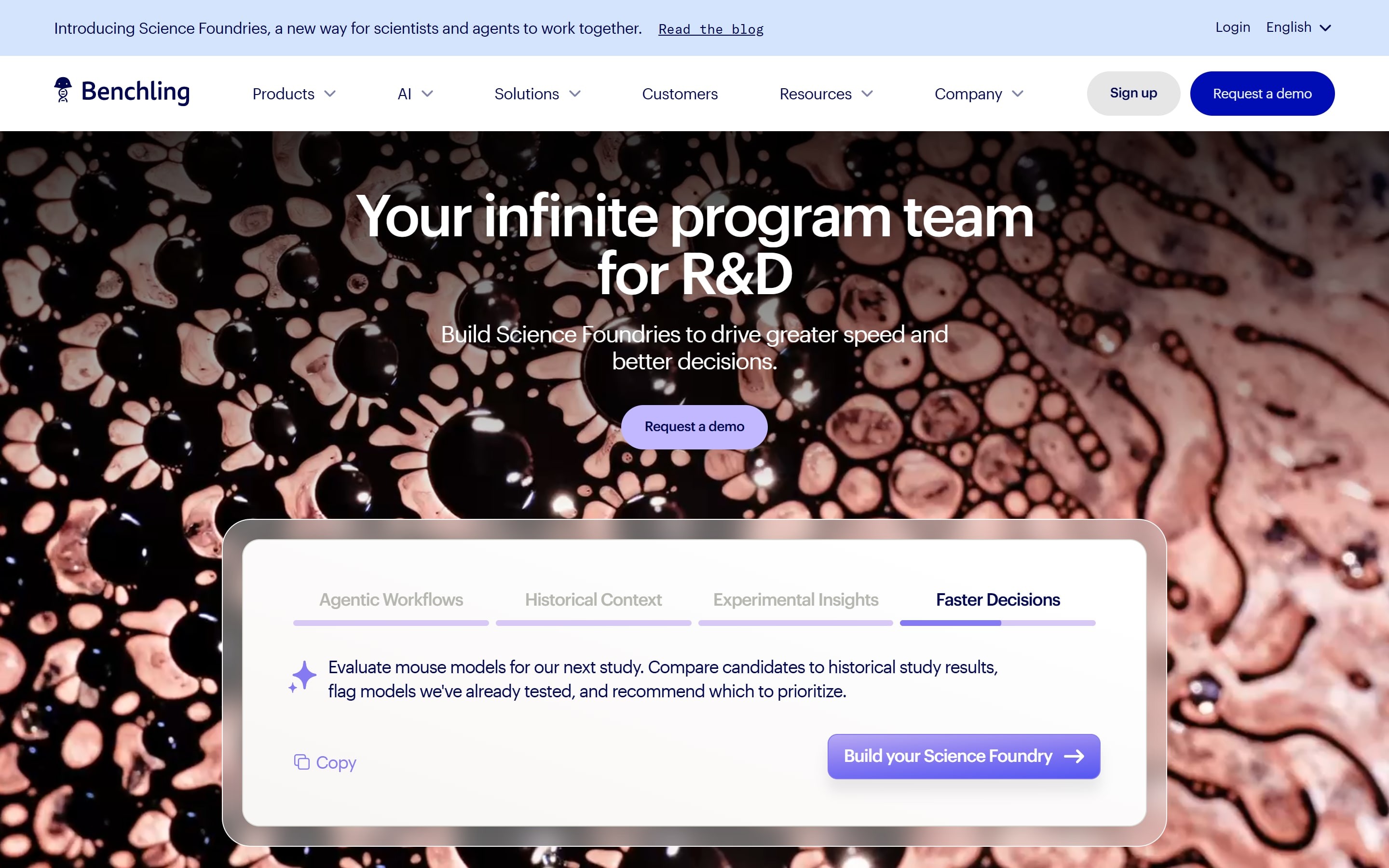 Benchling website home page
