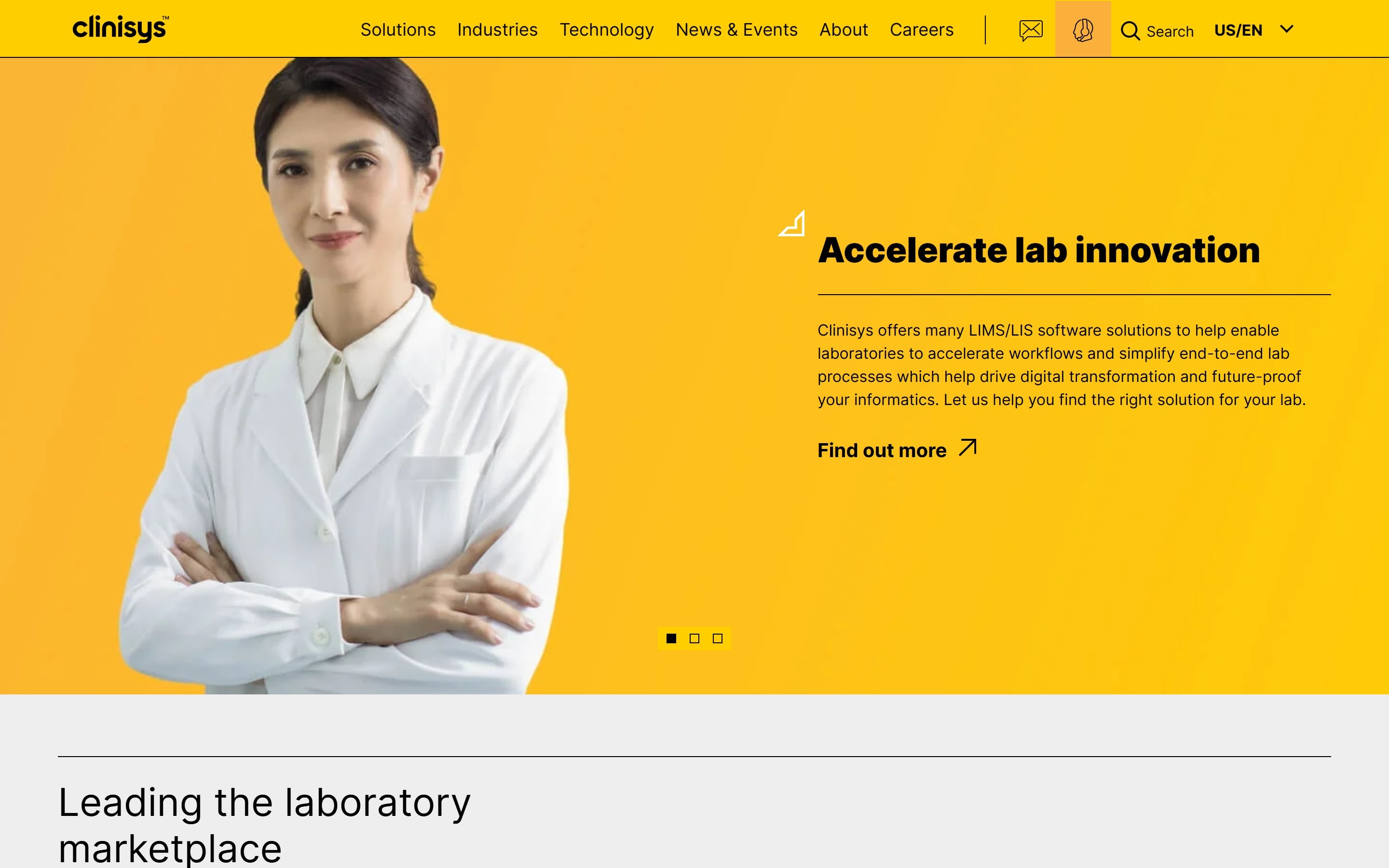 Clinisys website home page