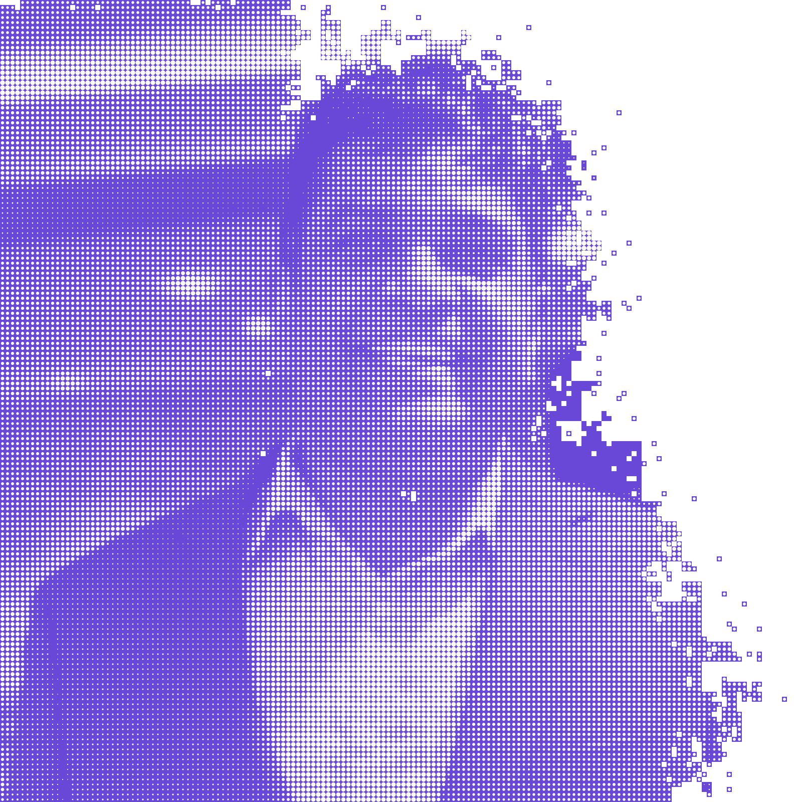 Purple dot-matrix portrait of Prabhakar Ramakrishnan, President of CloudWave