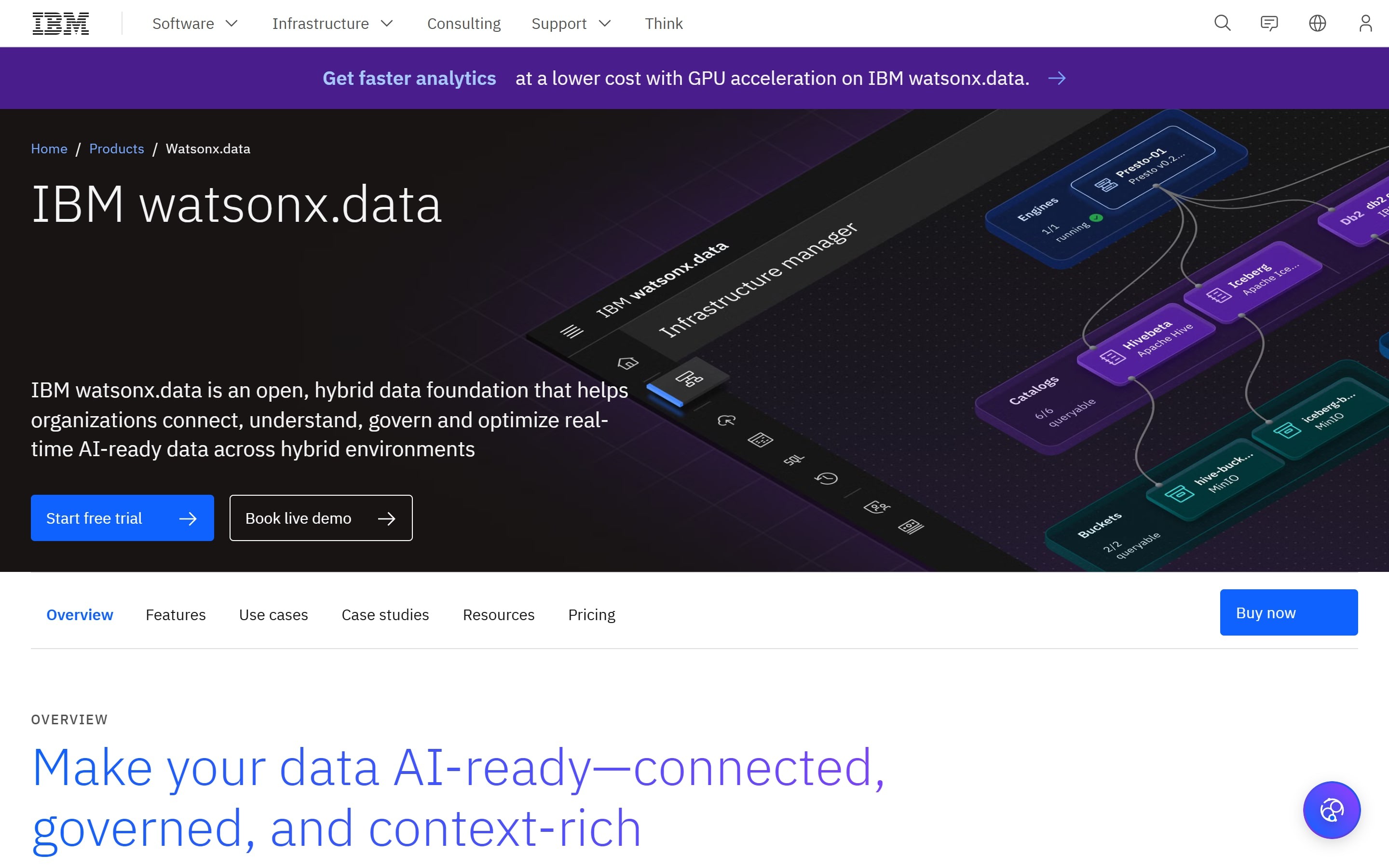 IBM watsonx.data web page