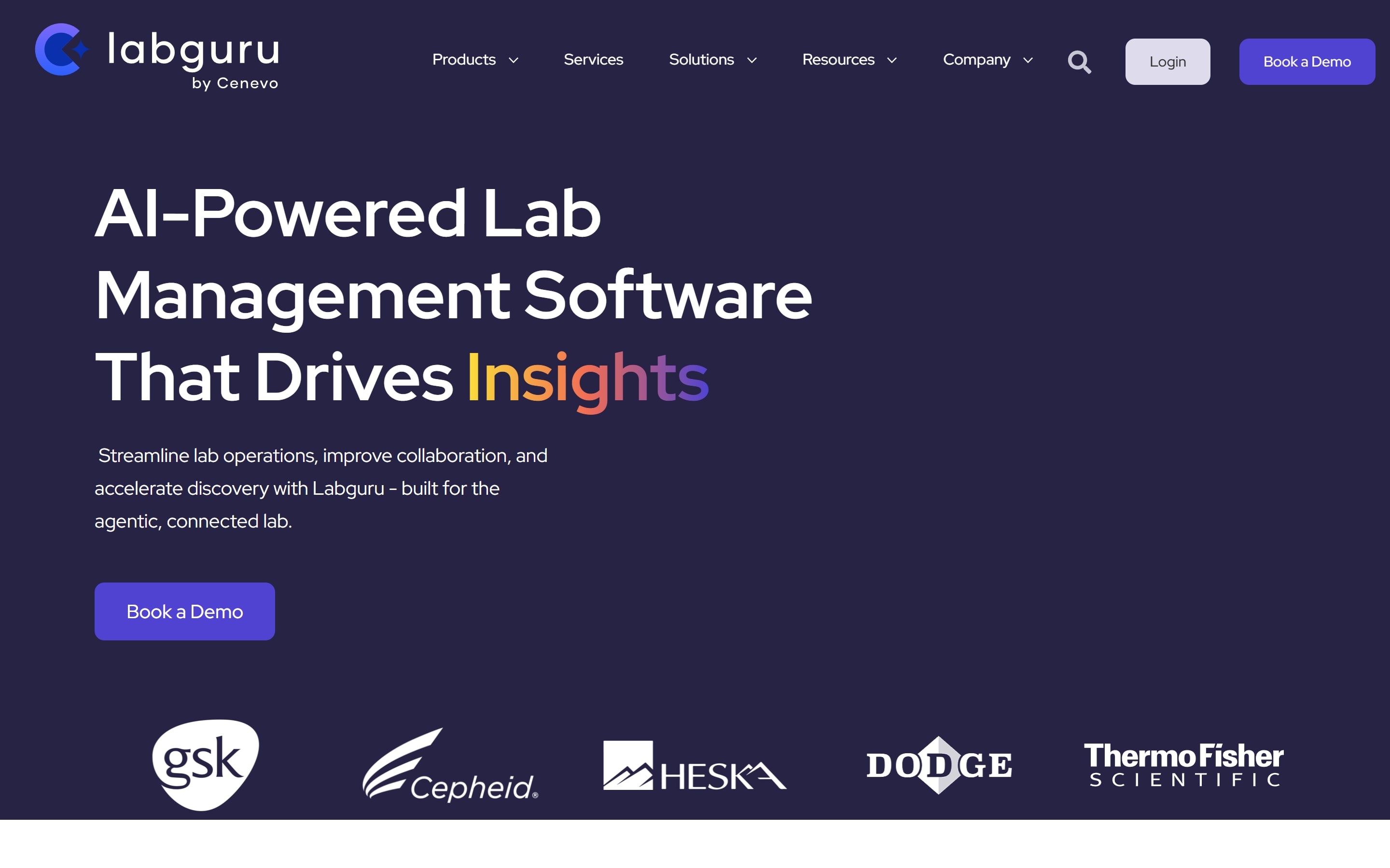 Labguru website home page