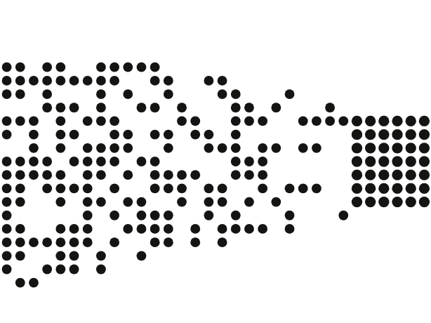 Dot-matrix illustration of scattered document data condensing into a clean, structured block