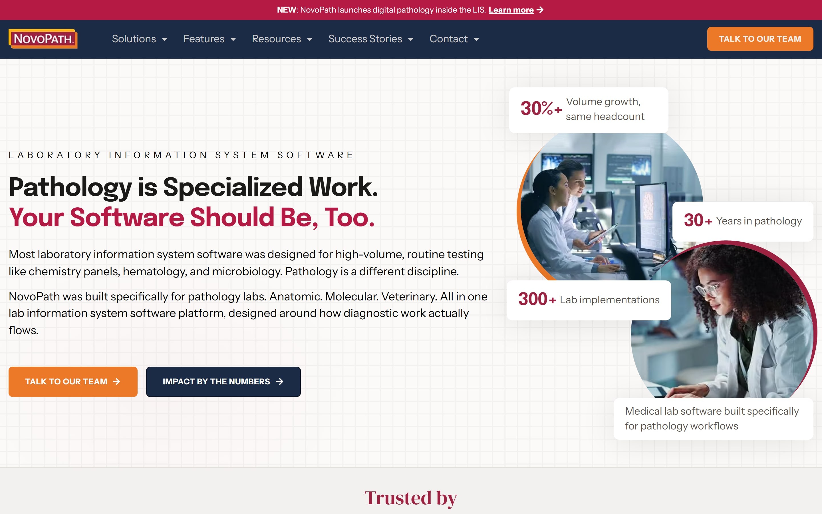 NovoPath website home page