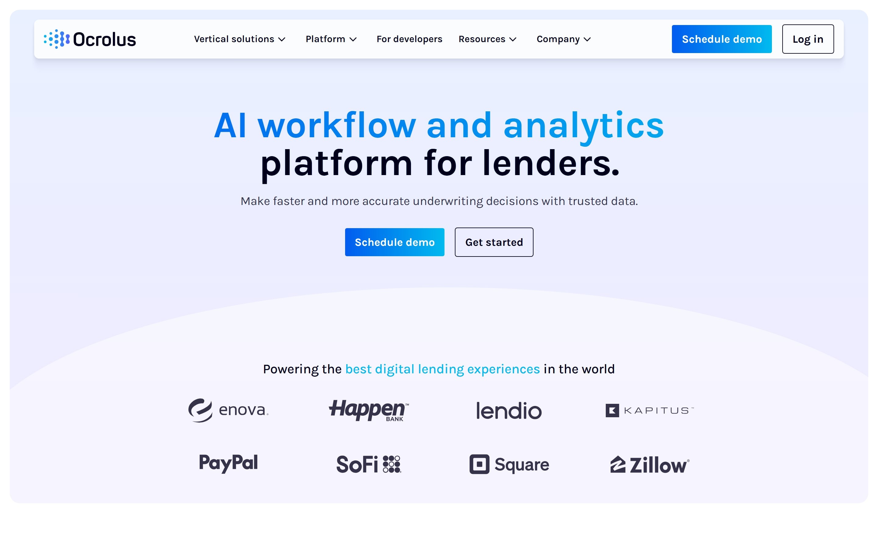 Ocrolus website home page