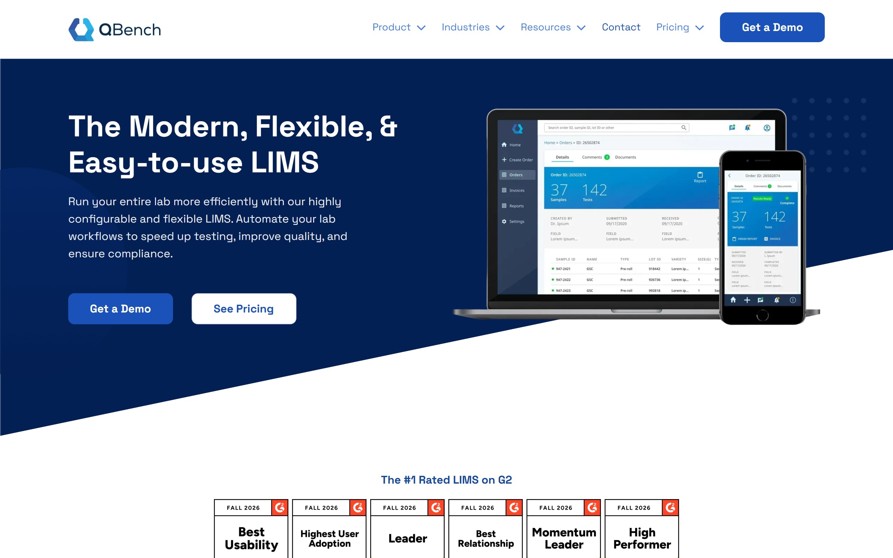 QBench website home page