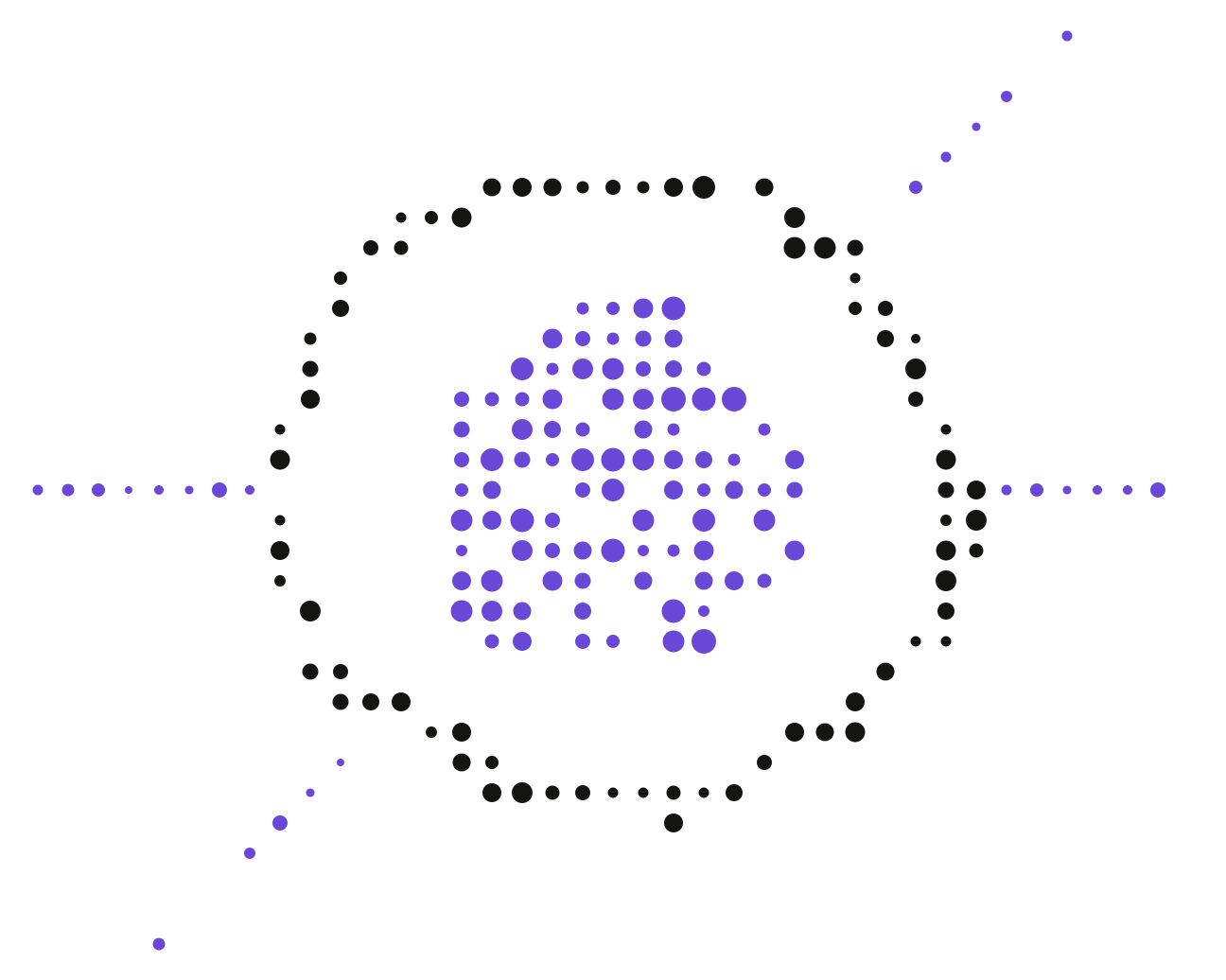 Dot-matrix illustration of protected data held inside a secure perimeter within your own environment