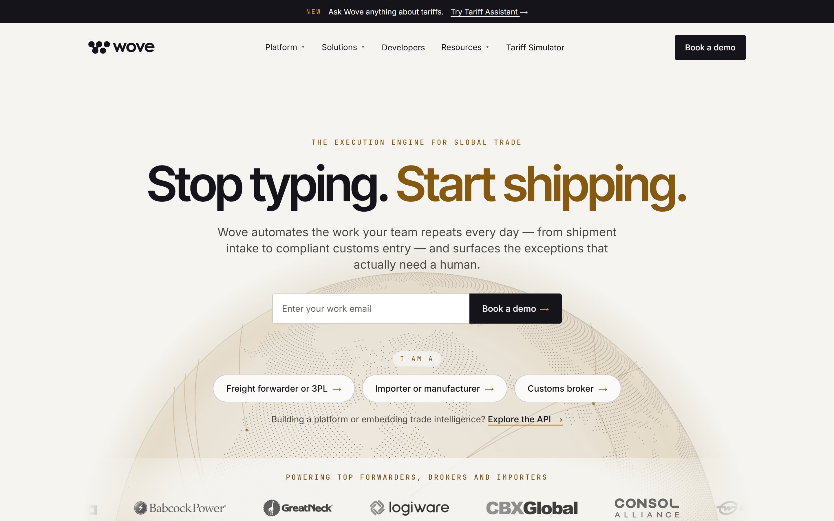 Wove website home page