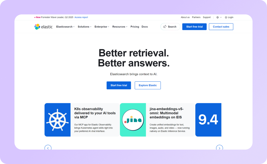 Elastic home page