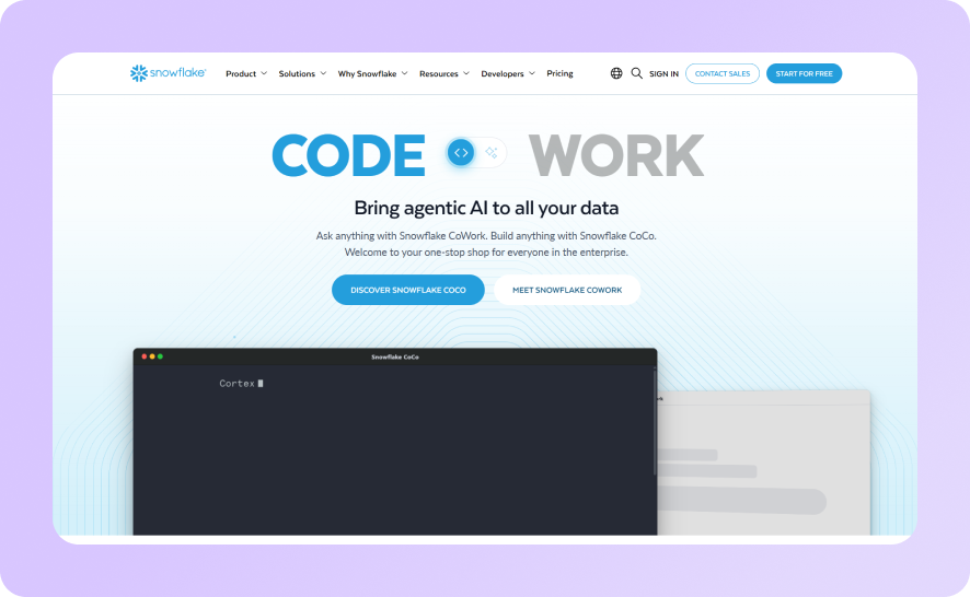 Snowflake home page